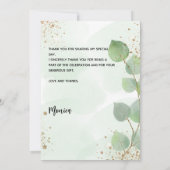 Foto van vrijgezellenfeest eucalyptus - bedankt kaart (Achterkant)