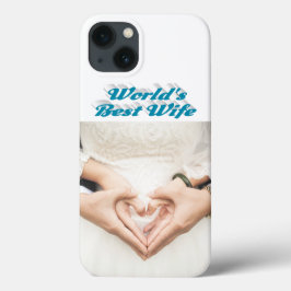 Foto van vrouw luchtblauwe iPhone hoes