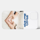 Foto van vrouw zeeblauwe iPhone hoes (Achterkant (horizontaal))