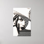 Foto van Vrouwen in het zwart-wit poladots Classy Canvas Afdruk (Voorkant)