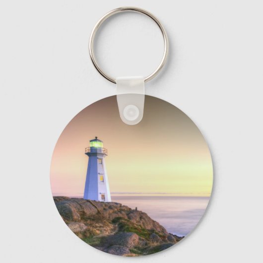 Foto van vuurtoren en zonnebanken sleutelhanger (Voorkant)