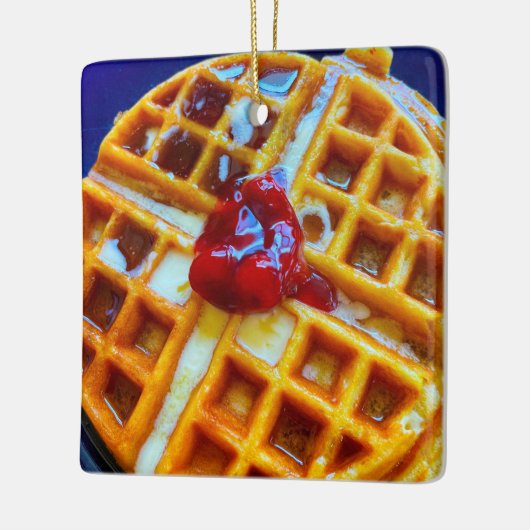Foto van Waffle Keramisch Ornament (Links)