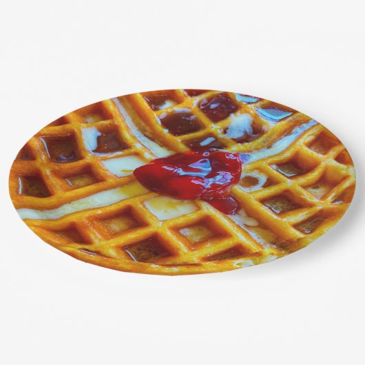 Foto van Waffle Papieren Bordje (Gekanteld)