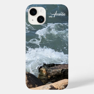 Foto van water dat op rotsen spatelt Voeg naam toe Case-Mate iPhone 14 Hoesje