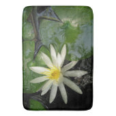 Foto van Water Lily White en Green Badmat (Voorkant Verticaal)
