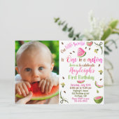 Foto van Watermelon verjaardagsdag 1e verjaardag Kaart (Staand voorkant)