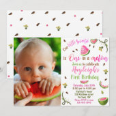 Foto van Watermelon verjaardagsdag 1e verjaardag Kaart (Voorkant / Achterkant)