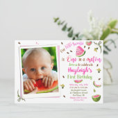 Foto van Watermelon verjaardagsdag 1e verjaardag Kaart (Staand voorkant)