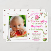 Foto van Watermelon verjaardagsdag 1e verjaardag Kaart (Voorkant / Achterkant)