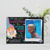 Foto van Waterslide verjaardagsuitnodiging Splish  Kaart (Staand voorkant)