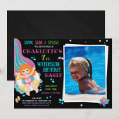 Foto van Waterslide verjaardagsuitnodiging Splish  Kaart (Voorkant / Achterkant)
