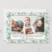 Foto van waterverf Holly en Berries Feestdagenkaart (Voorkant)