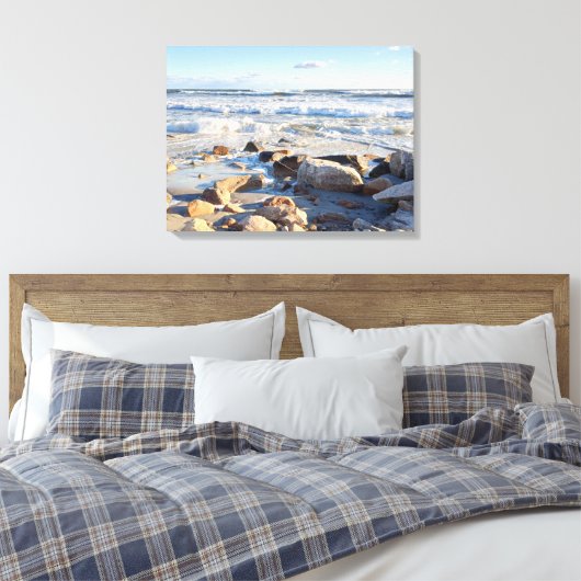 Foto van Waves op Atlantic Ocean Seashore Canvas Afdruk (Insitu (Slaapkamer))