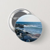 Foto van Wavy Atlantic Ocean Blue Ronde Button 5,7 Cm (Voorkant /achterkant)