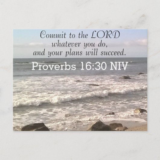 Foto van Wavy Ocean Shore Proverbs Bijbel Verse Ze Briefkaart (Voorkant)