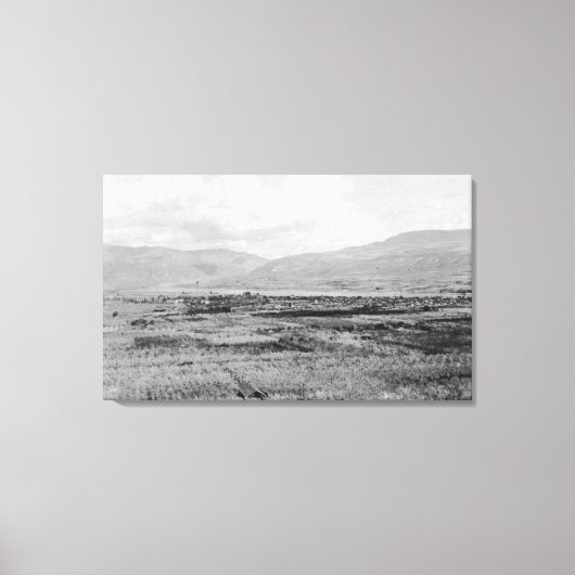 Foto van Wenatchee, WA Town Uitzicht en Orchard Canvas Afdruk (Voorkant)
