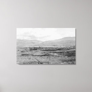 Foto van Wenatchee, WA Town Uitzicht en Orchard Canvas Afdruk