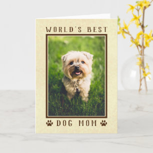 Foto van Werelds Beste Hond Moeder Verjaardag Goud Kaart