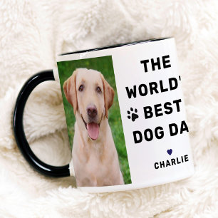 Foto van Werelds Beste Hond Papa Zwart Mok
