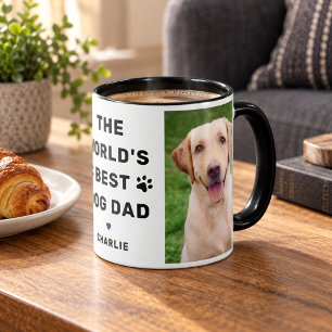 Foto van Werelds Beste Hond Papa Zwart Mok