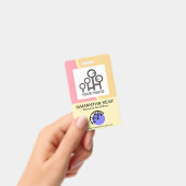 Foto van werkneemster bij pastolaire badge (Handheld)