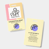 Foto van werkneemster bij pastolaire badge (Front & Back)