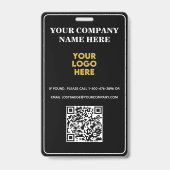 Foto van werknemer Bedrijfslogo QR-code Badge (Achterkant)