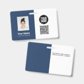 Foto van werknemer, Logo, Beroep, QR-code, Naam ID Badge (Voor- en achterkant)