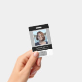Foto van werknemer, logo, streepjescode, naam, badge (Handheld)