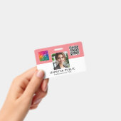 Foto van werknemer Naam hier QR-code Zakelijk logo Badge (Handheld)