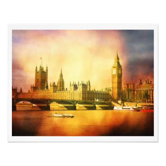 Foto van Westminster Palace en Bridge Afdruk (Voorkant)