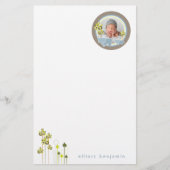 Foto van Whimsical Blue Elephants Family Baby Briefpapier (Voorkant)