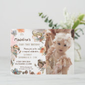 Foto van Whimsical Fairy Girls eerste verjaardag Kaart (Staand voorkant)