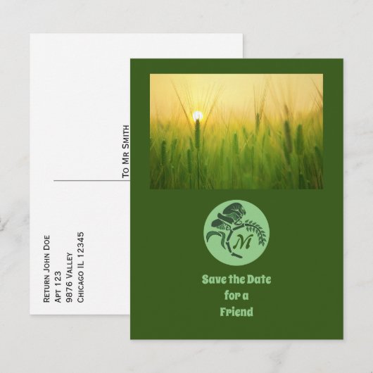 Foto van Whimsical Hooded Grasshopping Uitnodiging Briefkaart (Voorkant / Achterkant)