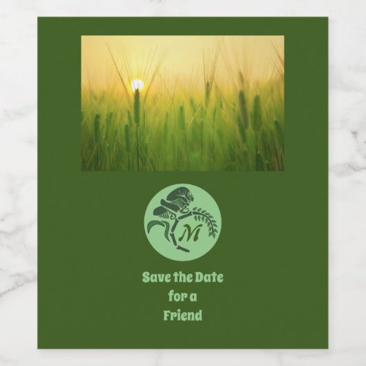 Foto van Whimsical Hooded Grasshopping Wijn Etiket (Enkel label)