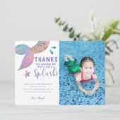 Foto van Whimsical Mermaid Birthday Bedankkaart (Staand voorkant)