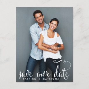 Foto van whimsical Script Save Our Date Briefkaart