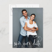 Foto van whimsical Script Save Our Date Briefkaart (Voorkant / Achterkant)