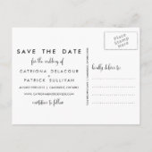 Foto van whimsical Script Save Our Date Briefkaart (Achterkant)