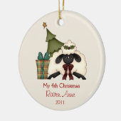 Foto van Whimsical Sheep Child's | Keramisch Ornament (Links)