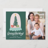 Foto van Whimsical Snow Wereldbol Feestdagenkaart (Voorkant)