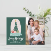 Foto van Whimsical Snow Wereldbol Feestdagenkaart (Staand voorkant)