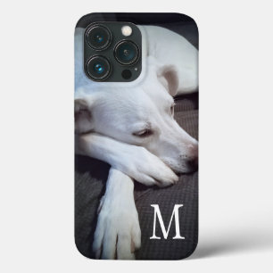 Foto van White Dog met Cute Paws Single Initiaal Case-Mate iPhone Case