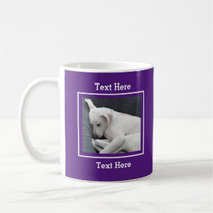 Foto van White Dog Peacely Slapend Paars Koffiemok