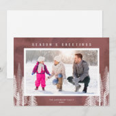 Foto van White Evergreen Trees Season Feestdagenkaart (Voorkant / Achterkant)