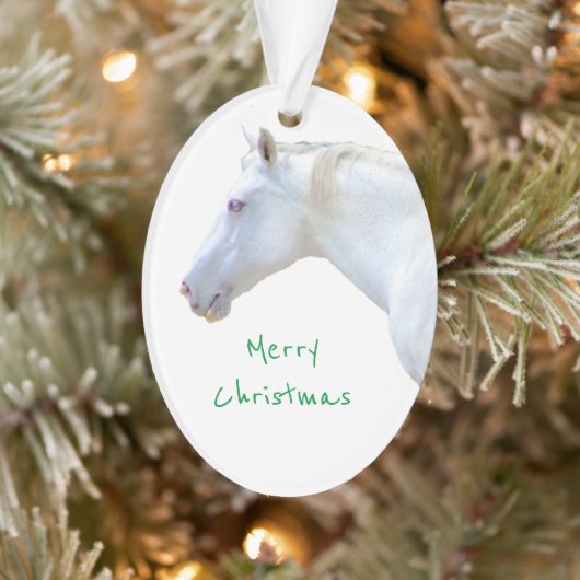Foto van White Horse Ornament (Boom)