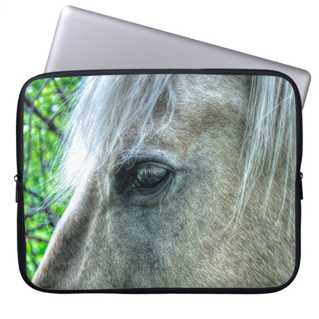 Foto van White Pegasus Horse's Eye Animal-lover Laptop Sleeve (Voorkant)