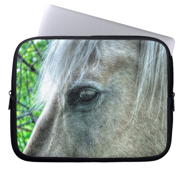 Foto van White Pegasus Horse's Eye Animal-lover Laptop Sleeve (Voorkant)