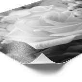 Foto van White Rose B&W Flower print Afdruk (Hoek)