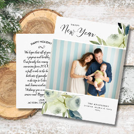 Foto van White Waterverf Floral nieuwjaar Briefkaart